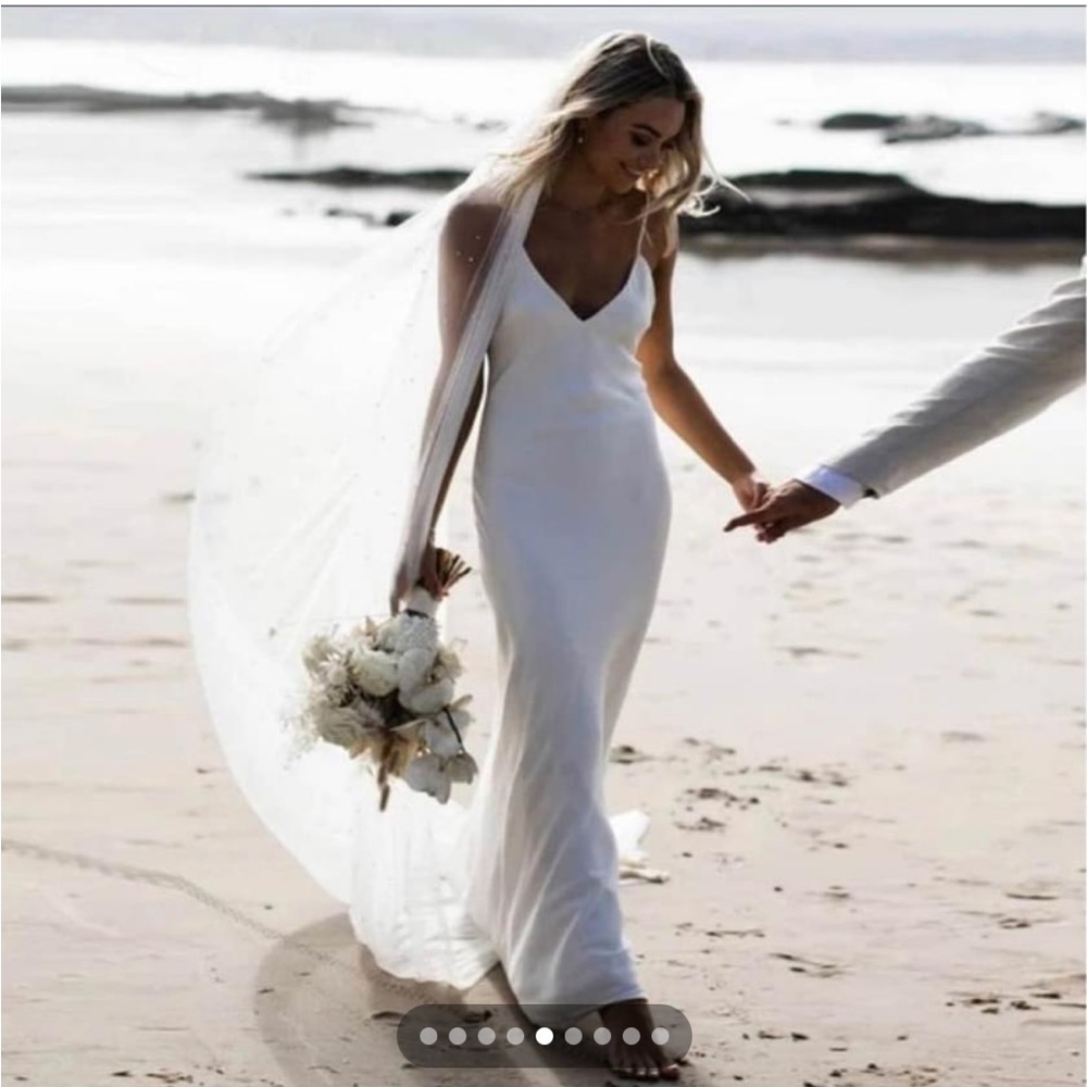 Simple white wedding dress